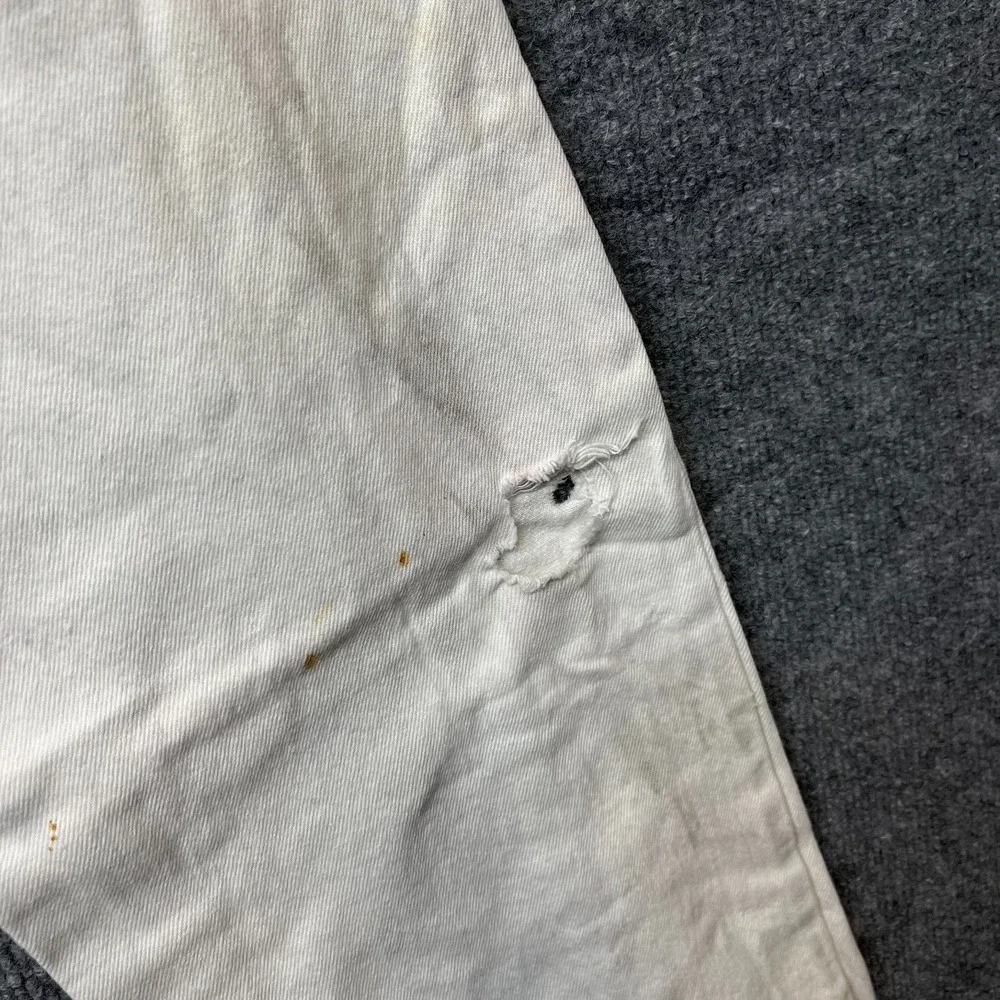 VTG Levi's 501 0657 Jeans Men's White Denim Classic Button Fly 37X29.5 - Flaws